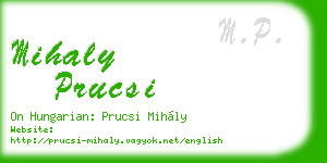 mihaly prucsi business card